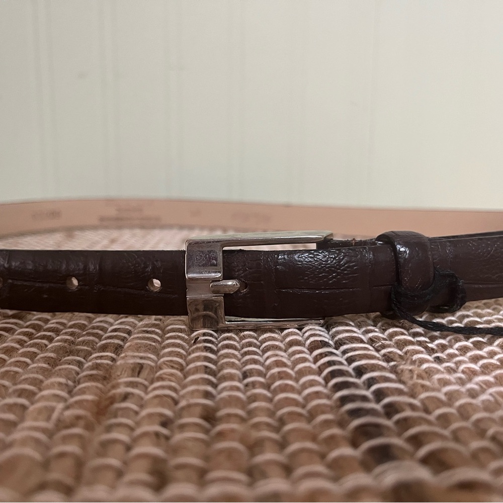 Dolce & Gabbana Brown Leather Belt with Silver Buckle